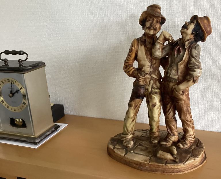 A FANTASTIC VINTAGE FRANCO INGARGIOLA SCULPTURE  “DRUNK FRIENDS”