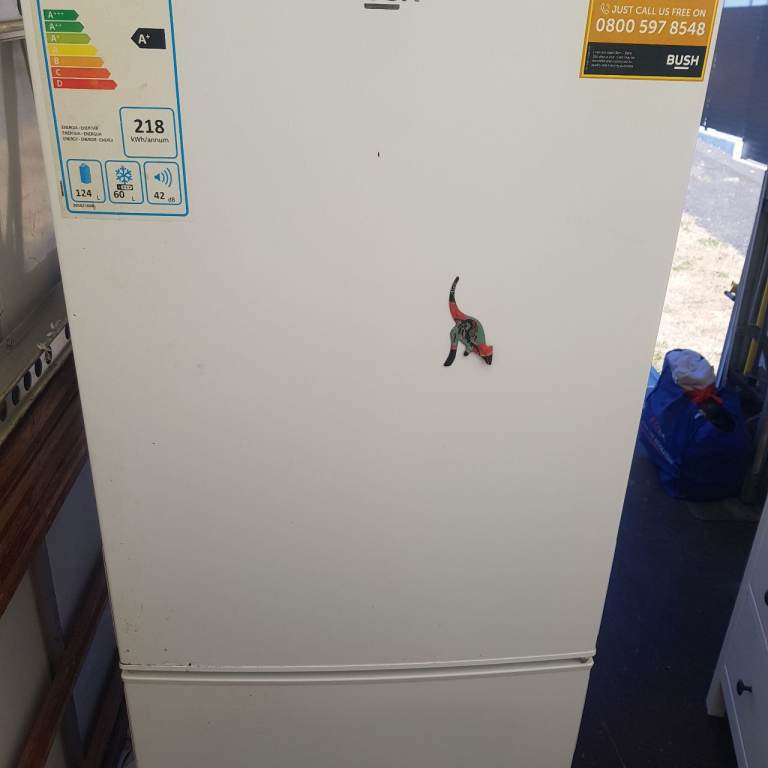 Bush White Fridge Freezer - Good Condition