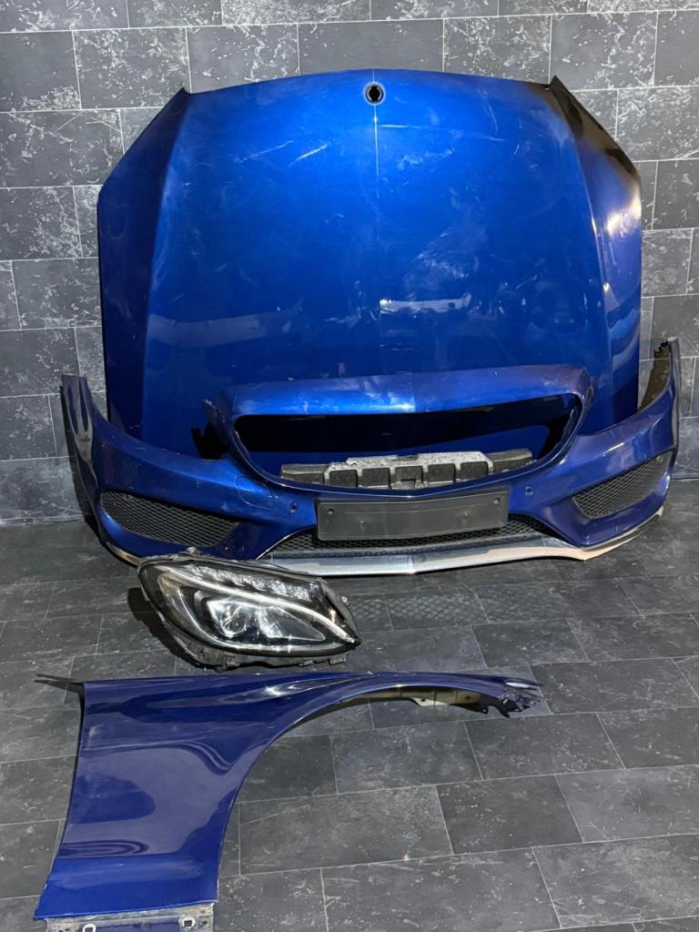 Mercedes c class w205 AMG 2014 - 2018 genuine front bumper + bonnet + wing + driver led headlight