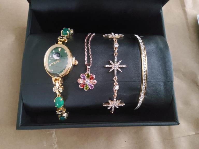 Watch, necklace, bracelet and bangle set - brand new in box