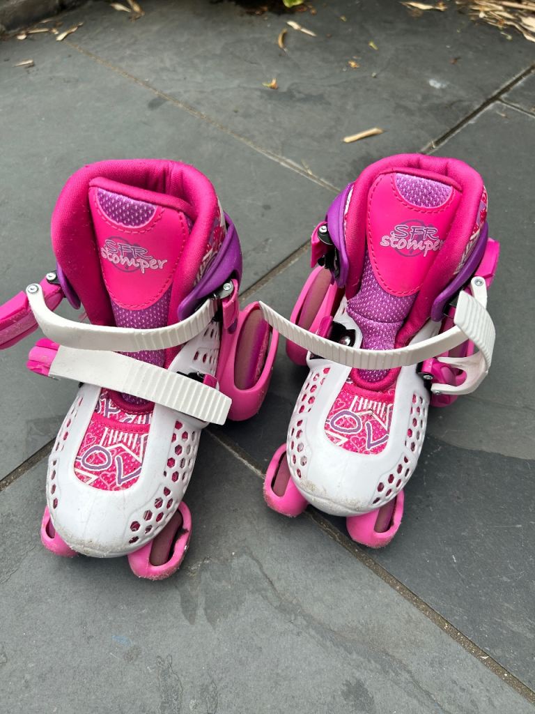 SFR Stomper Kids Adjustable Quad Skates - Pink/Purple