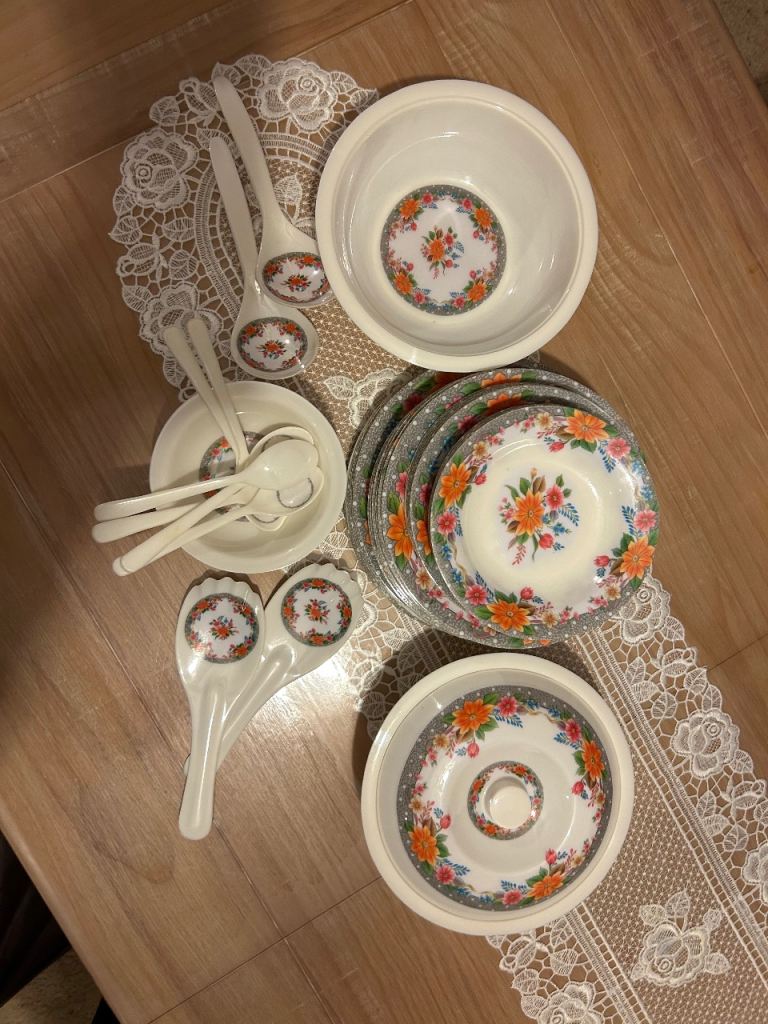 43 piece melamine dinner set