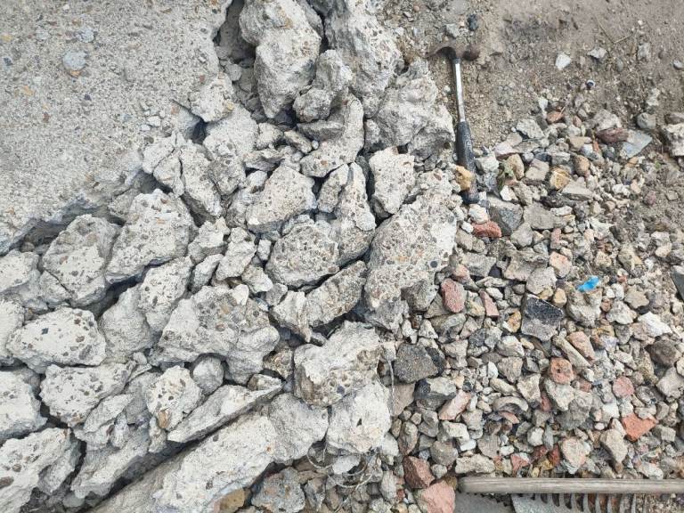 Bagged up rubble 