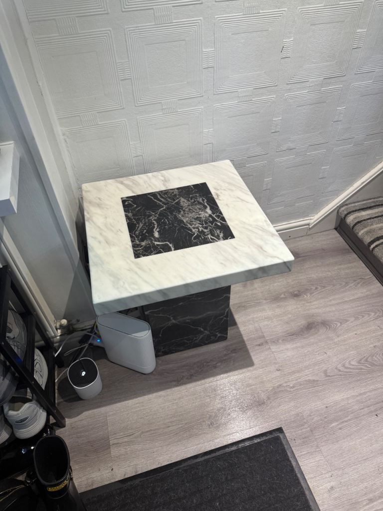 Dfs Vienna marble lamp table black and white 