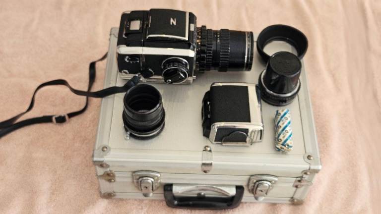 Zenza Bronica S2A Late Model (c. 1975) 6x6 Medium Format Kit – With Lenses, Backs & Metal Case