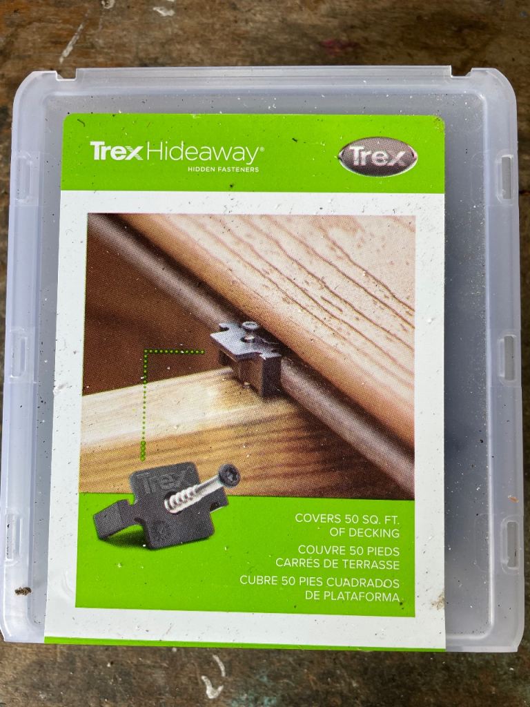 Trex Hideaway Fastner clips, plastic, unopened box’s x2