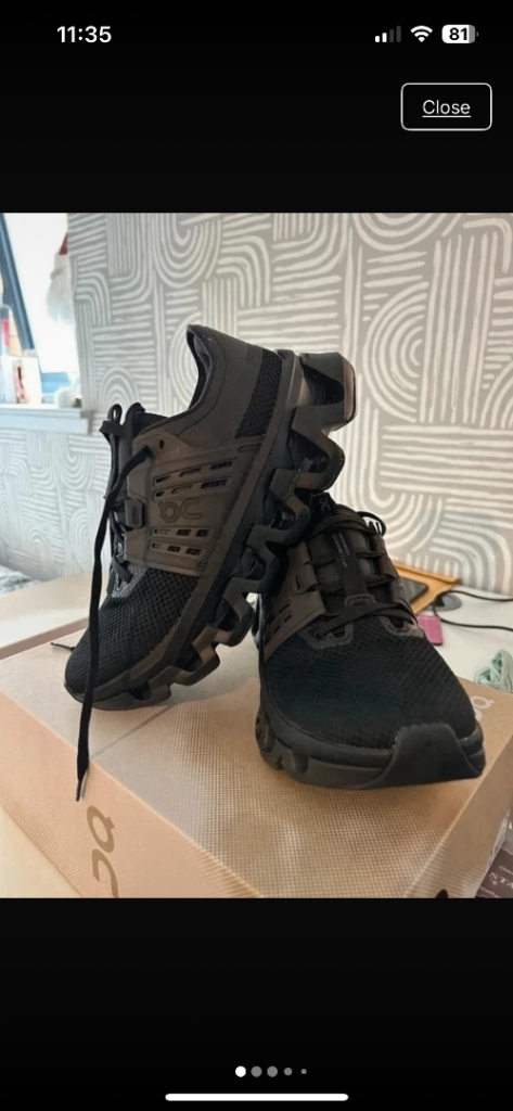 On Cloudswift Amp Running Shoes – Black, UK 7, As Good As New