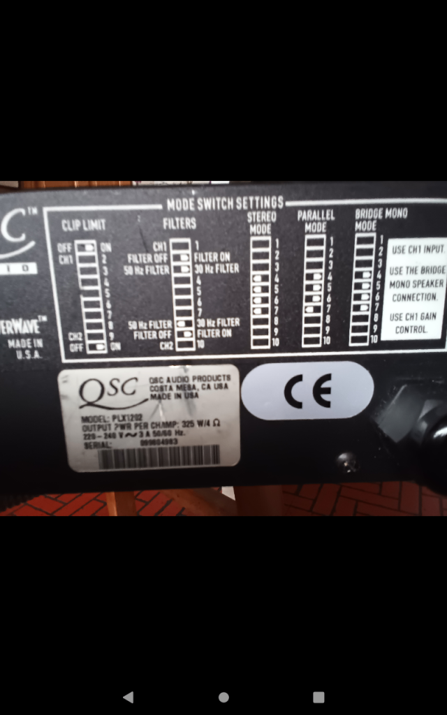 QSC PL1202 power amp