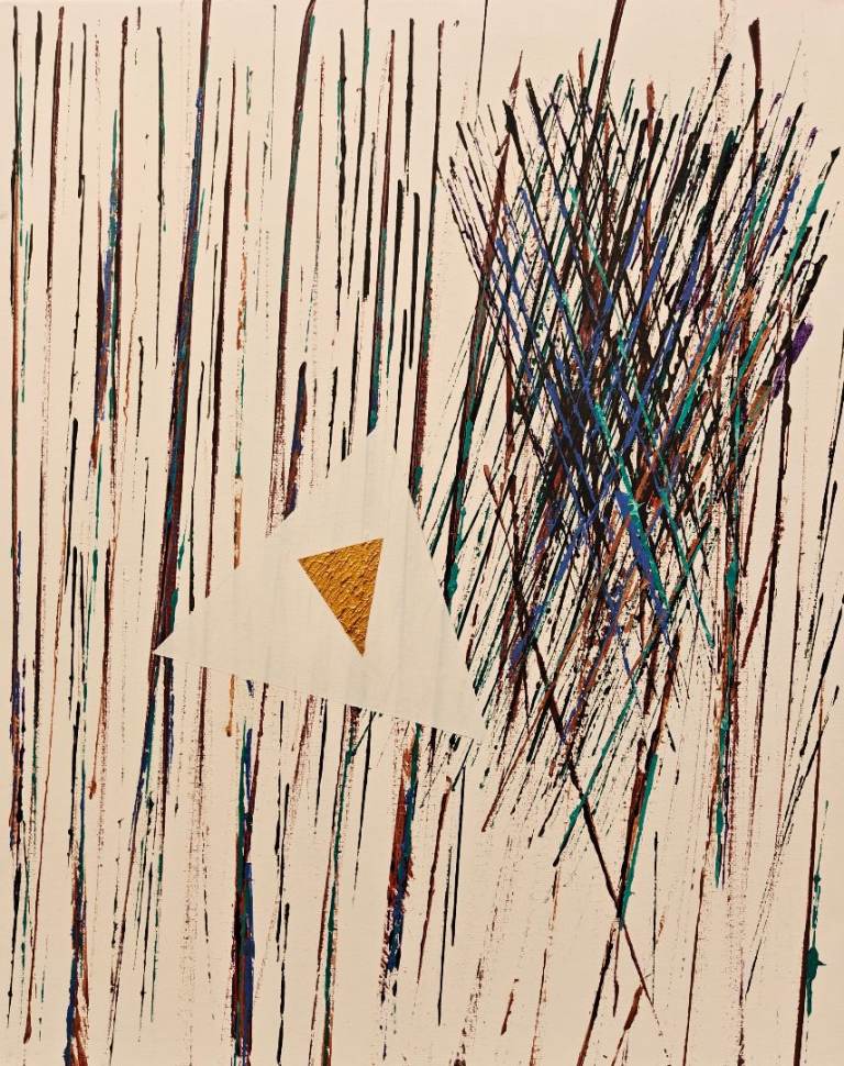 Original Minimalist Abstract - "The Core" - 20x16" Acrylic & Metallic