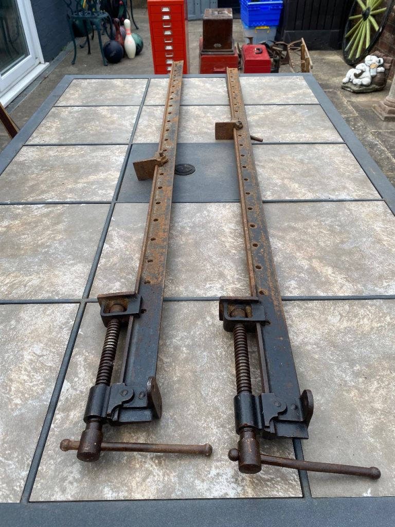 Pair of Large Vintage Sash Clamps – Well-Used Condition