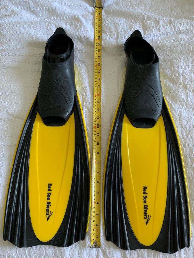 Red Sea Divers Snorkel Fins – Yellow & Black, UK Size 11