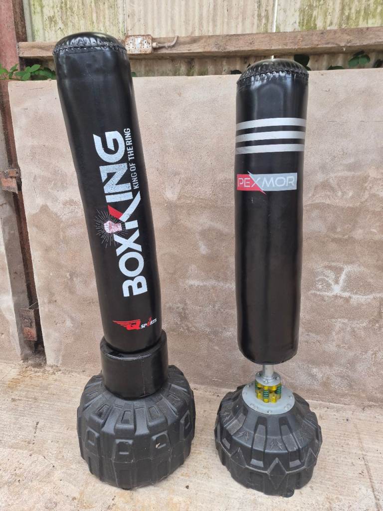 2 upright punch bags