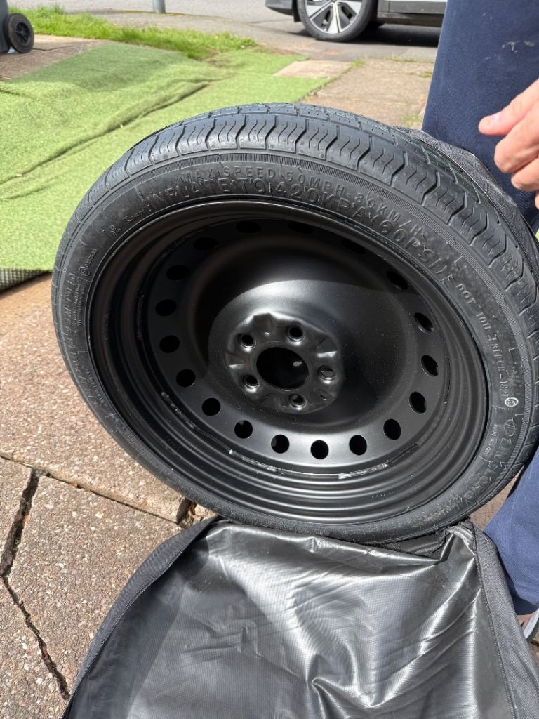 Spare wheel for car. 