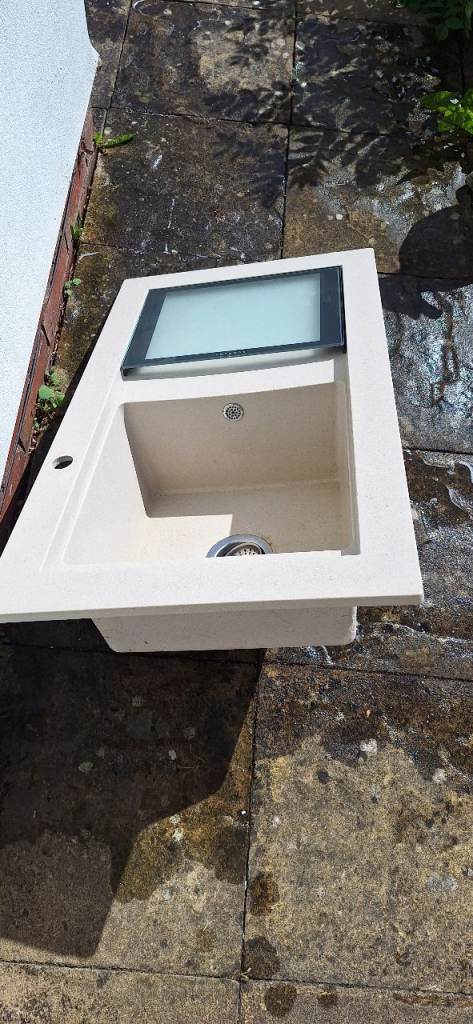 Sink Schock,with Glass Top Chopping  Board 