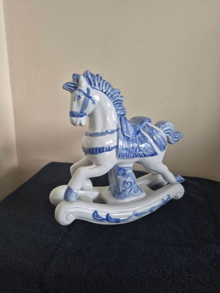 Vintage Handpainted Porcelain Rocking Horse
