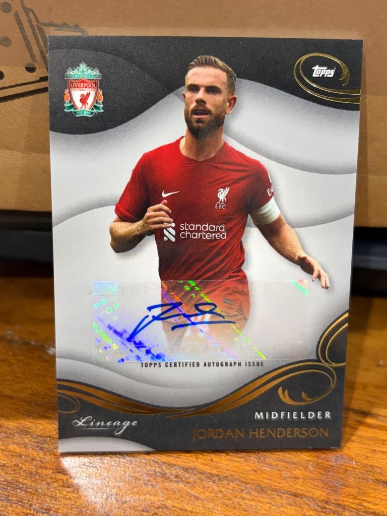 Jordan Henderson 2022/23 Topps Liverpool Lineage Icon Auto 01/20 LFC