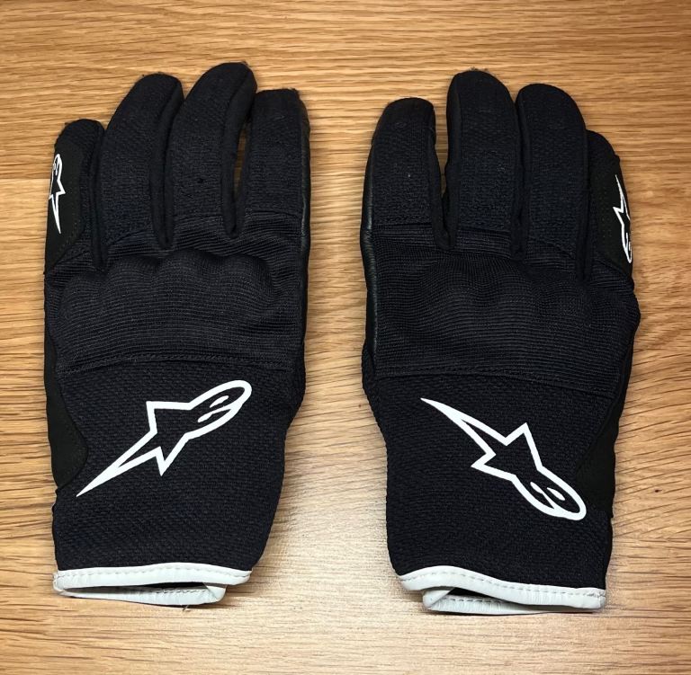 Alpinestars S Max Drystar Motorcycle Motorbike Textile Gloves Black / White