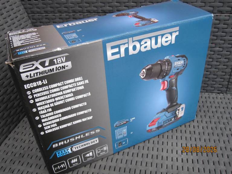ERBAUER EXT ECCD18 Li COMBI DRILL-BATTERY-CHARGER BRAND NEW EXT .