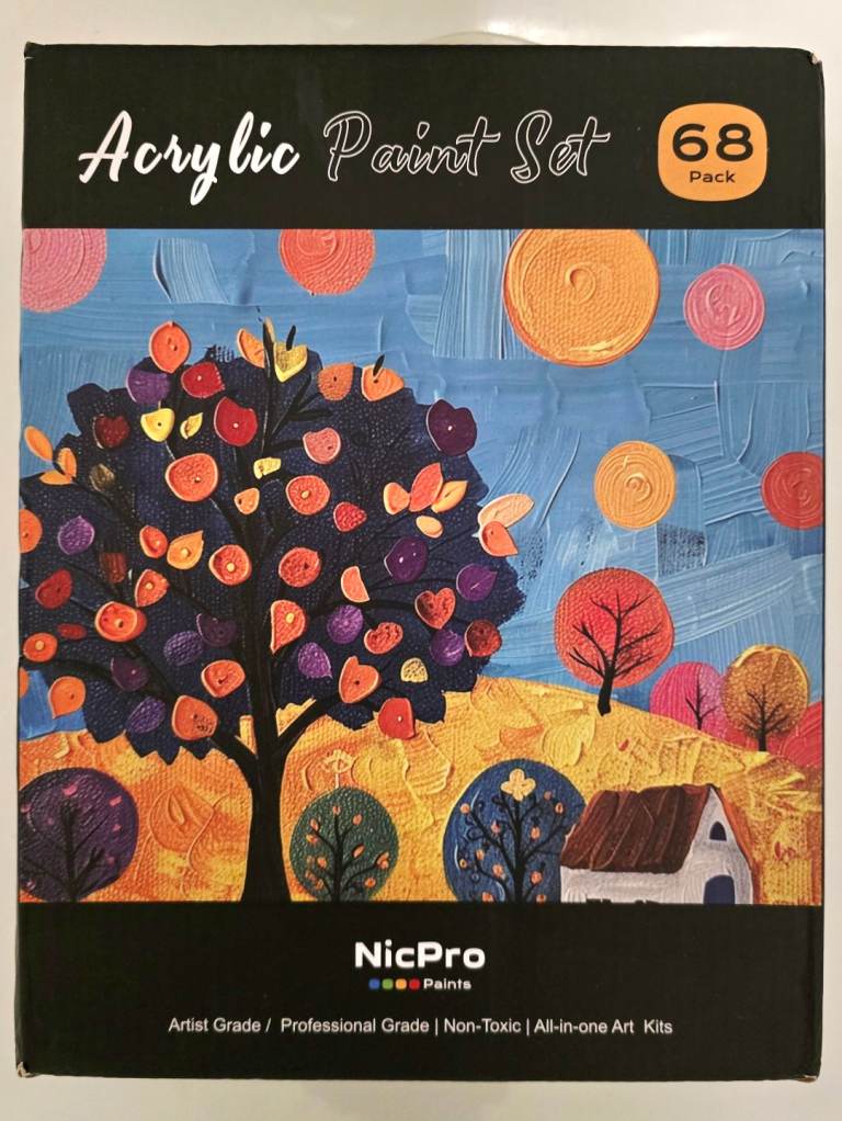 Nicpro 68-Piece Acrylic Paint Canvas Set Brand New In The Box 