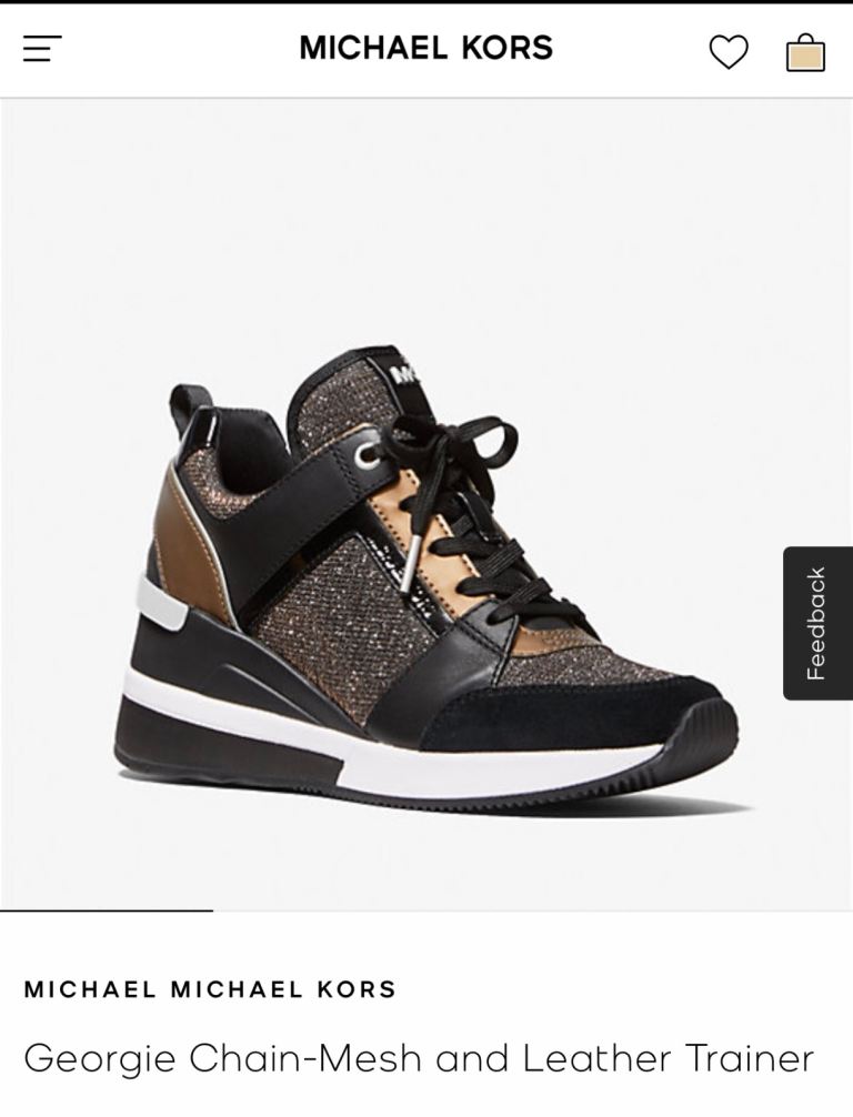 MICHAEL MICHAEL KORS  Georgie Chain-Mesh and Leather Trainer 