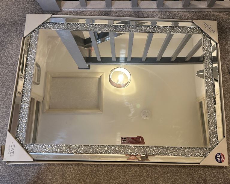 NEW Large diamanté jewel mirror rectangle 