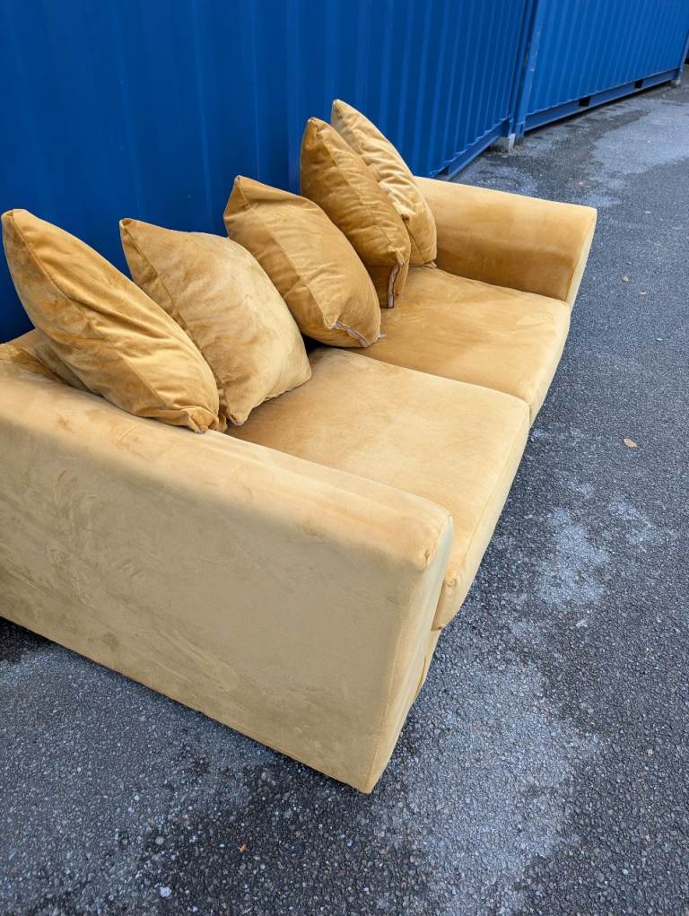 2 Seater Plush Velvet Sofa Cleaned Delivery Available 