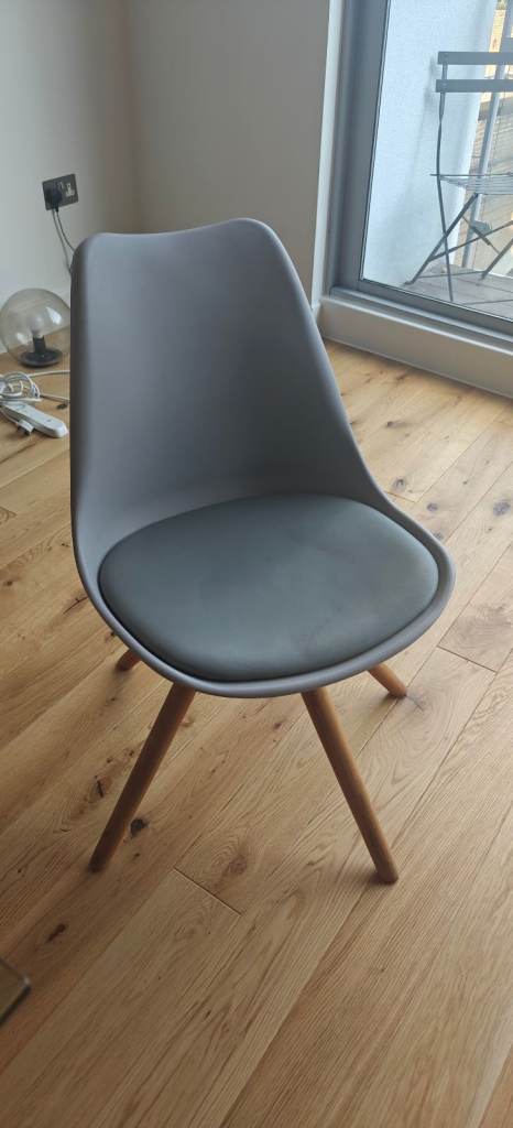 4 Modern Grey Dining Chairs