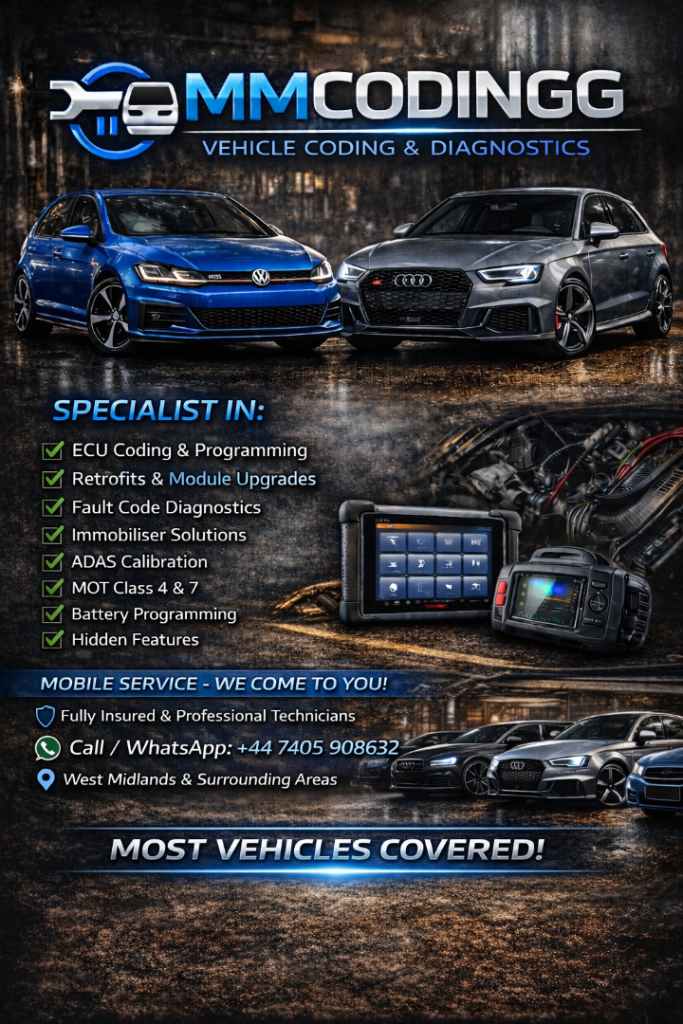 VW, AUDI, SKODA, SEAT, ALL VEHICLE - Vehicle Diagnostics & Coding VCDS, Programming, Hidden Features