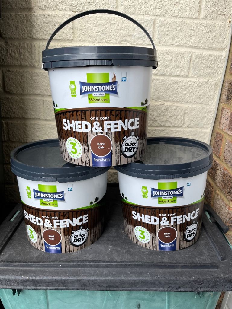 Johnstones woodcare - fence, shed and timber paint - dark oak - 15 litres 
