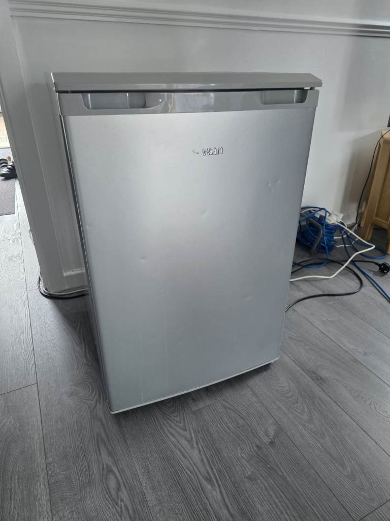 Silver Mini Fridge / Compact Refrigerator – Good Working Condition