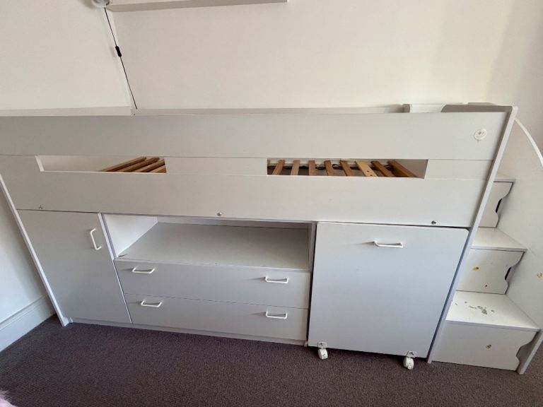 Kids High Sleeper Cabin Bed with Storage & Desk