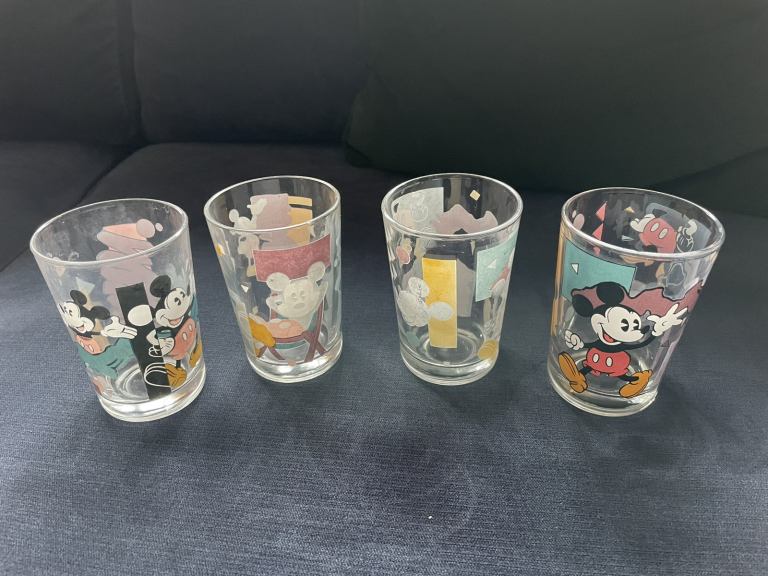 Set of 4 80’s Vintage Disney Glasses