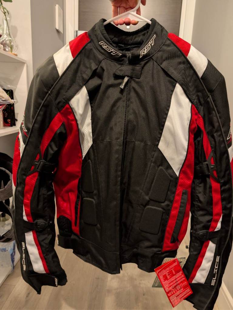 RST Slice Textile Motorcycle Jacket — Black/Red/White — Size M — Brand New with Tags