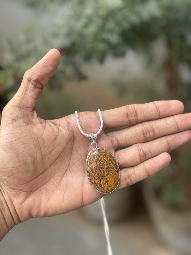 Mariam Jasper Pendant with Chain – Lab Certified Natural Healing Crystal Necklace