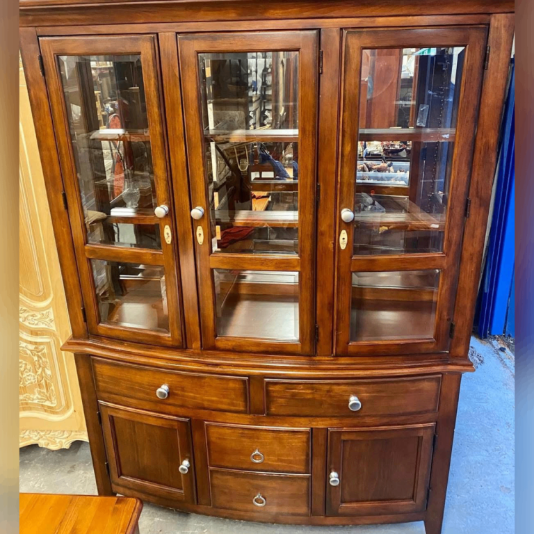 Vintage Mahogany Glazed Display Cabinet/ Dresser £295