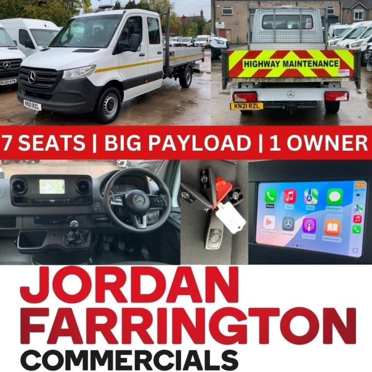 2021 MERCEDES BENZ SPRINTER 314 RWD ALLOY BODY DOUBLE / CREW CAB TIPPER 1 OWNER