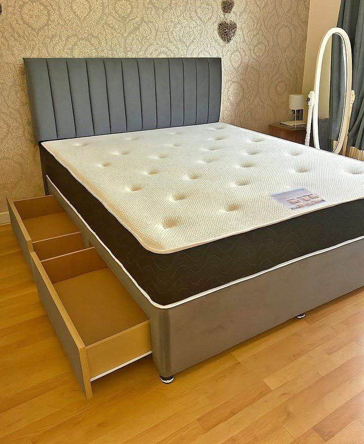 Elegant & Modern 6ft Comfy Super King Size Divan Bed With Mattress & Storage Drawers | Get Now🚚🚚