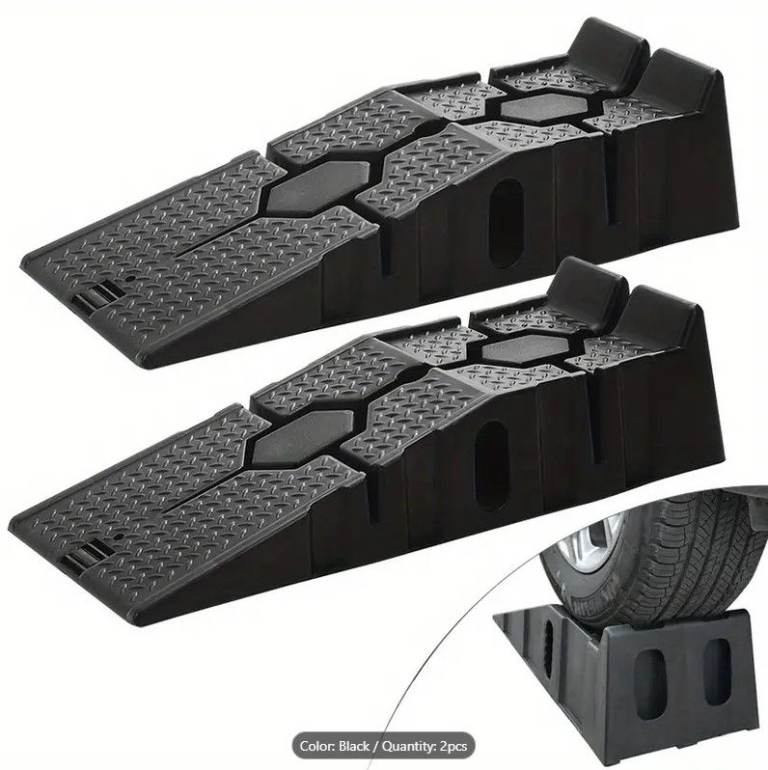 2pcs Car Ramps Heavy Duty Plastic 2.5 Ton Car Lifting Repairing Ramp for Low Ground Lifting