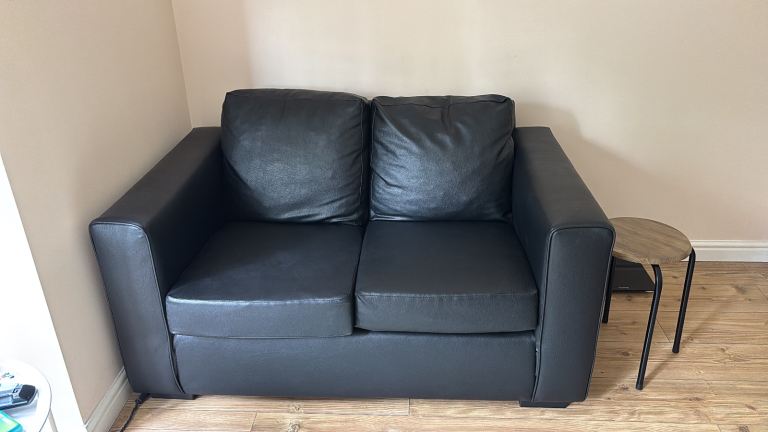 Black Two Seater Sofa 