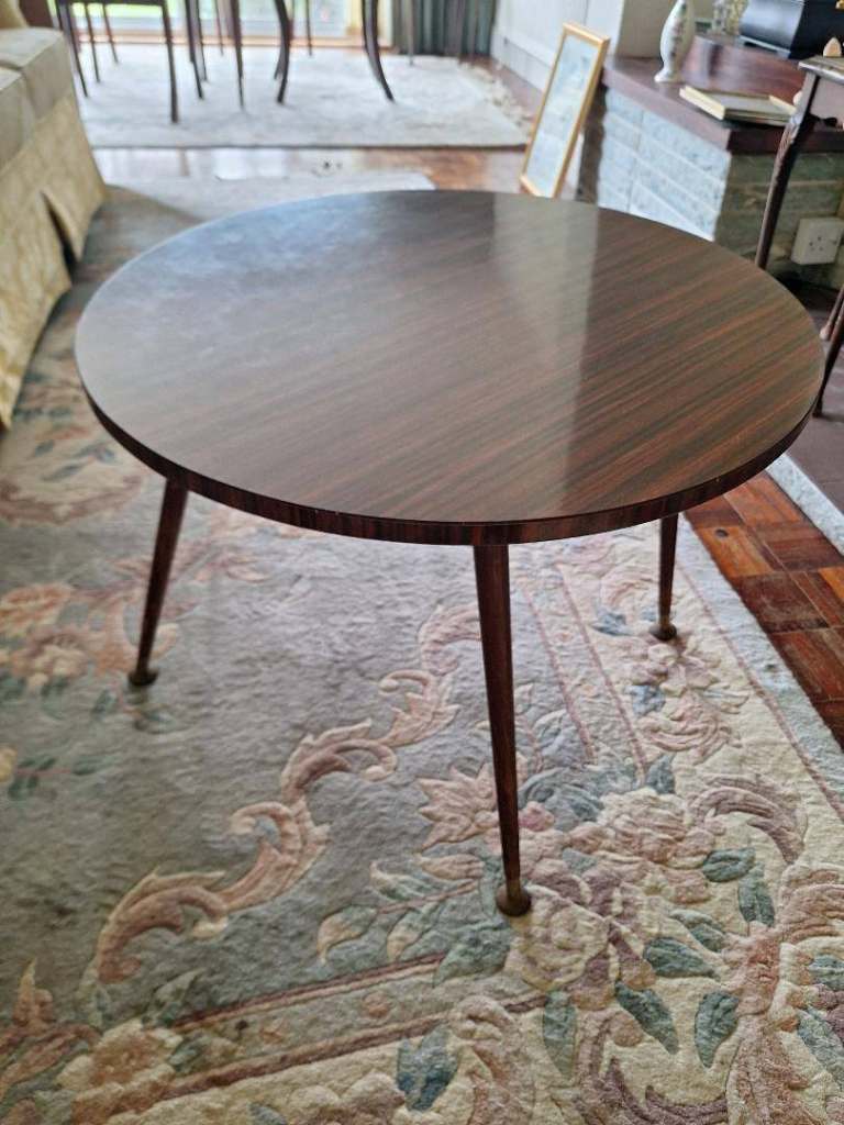 Small Round Vintage Formica Occasional Side Table
