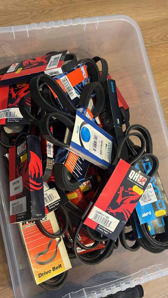 Over 40 new old stock drive belts never used 