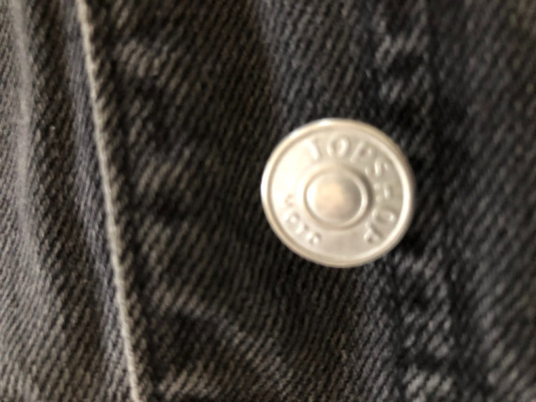 Topshop Moto black denim fleece-lined jacket UK 6 VGC ONO