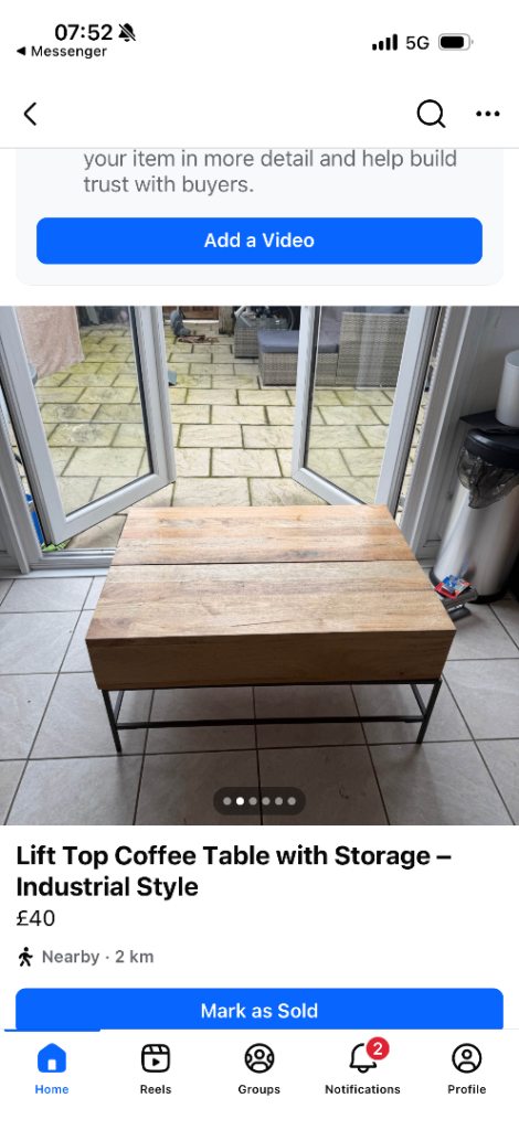 Lift Top Coffee Table with Storage – Industrial Style