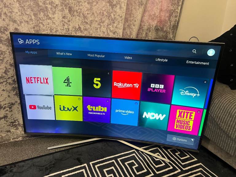 SAMSUNG 49" Curved 4K CRYSTAL UHD HDR TV WITH WIFI AND YOUTUBE, NETFLIX, PRIME, TV PLUS