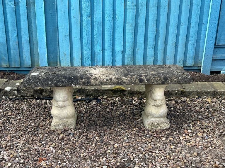 Concrete garden bench