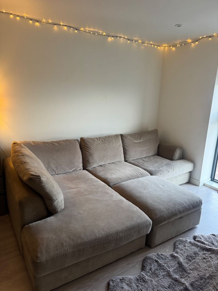 Next Home used large corner sofa and storage foot stall 