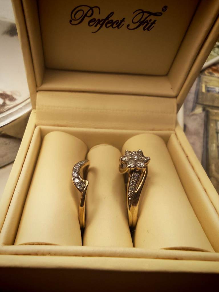 Perfect Fit 9ct Yellow Gold Diamond Bridal rings Set