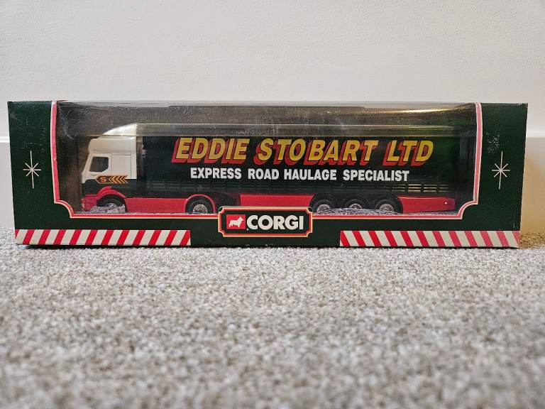 Original vintage collectible model CORGI Eddie Stobart Ltd – Renault Curtainside Trailer (№59538).