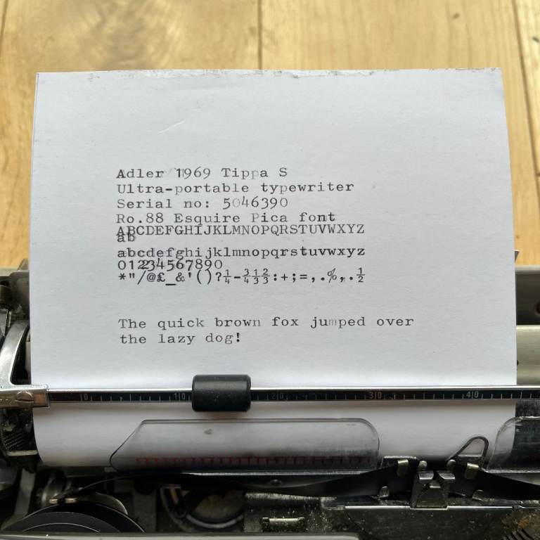 image for 1969 Adler Tippa S Ultra-Portable Typewriter Esquire Pica Font w/ Manual & Case