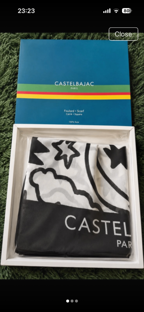 Castelbajac Paris Designer Square Scarf – BNWT – 90x90cm – Black & White